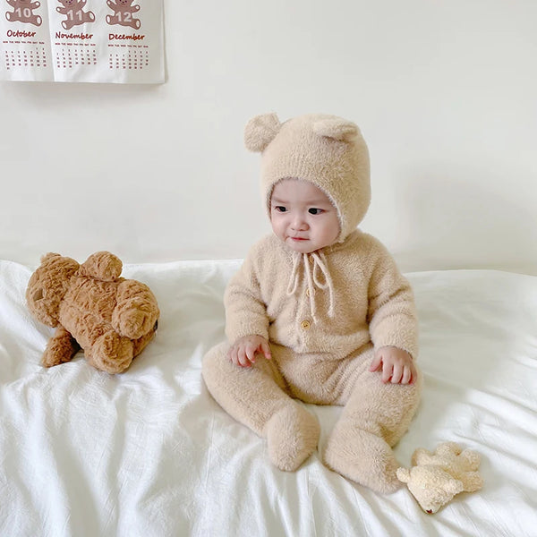 Cozy Bear Winter Romper for Babies